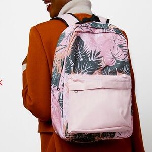 Pink Palm Leaf Backpack/Book-bag, FabFitFun * New *